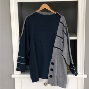 NIC+ZOE sweater, navy/grey, new with tags 2X